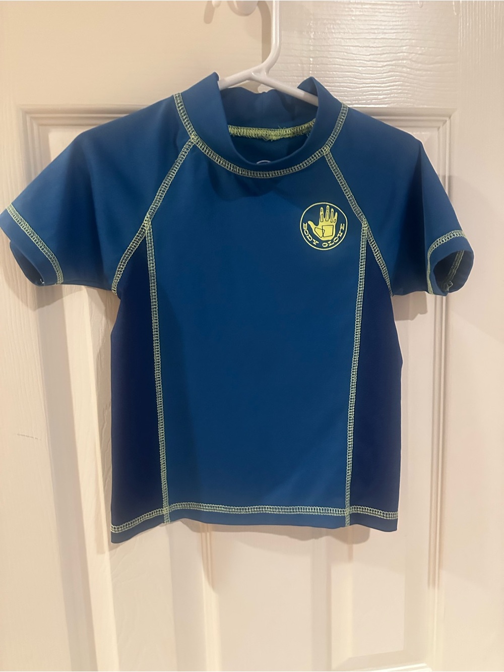 Body Glove Kids Blue Short-Sleeve Rashguard with Lime Stitching